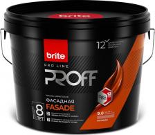 Краска Brite Фасадная краска белая, матовая, база А, ведро 9 л
