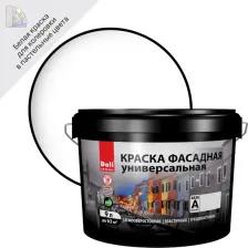 Краска Dali Краска фасадная Универсальная матовая цвет белый База А 9 л