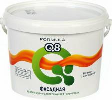 Краска Formula Q8 Краска воднодисперсионная, акриловая, фасадная, матовая, белая, 2.7 кг