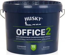Краска Husky Краска интерьерная OFFICE 2 акриловая Белый 9 л