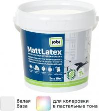 Краска Jobi Краска латексная для стен и потолков Mattlatex матовая база А 1 л