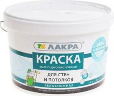 Краска Лакра Краска водно-дисперсионная для стен и потолков белоснежная 1,3кг 7385022