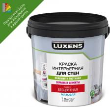 Краска Luxens Краска для стен матовая прозрачная база С 1 л
