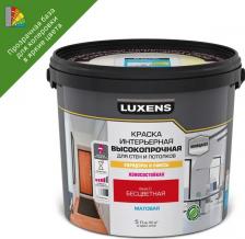 Краска Luxens Краска для стен в коридоре и офисе моющаяся матовая прозрачная база С 5 л