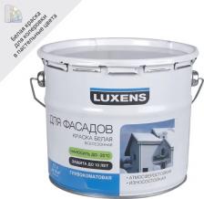 Краска Luxens Краска фасадная всесезонная матовая белая база А 2.7 л