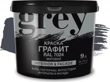 Краска Радуга Краска интерьерная серая графит 9 л