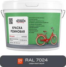Краска Senbion Резиновая фасадная краска RAL 7024, графитовый серый, 14 кг SBC-24/7024