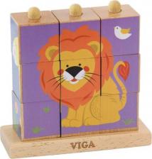 Кубики детские Viga Пирамидки-кубики "Дикие животные"в коробке 50834