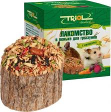 Лакомство для грызунов Triol Лакомство в пеньке с Овощами для грызунов (Овощи, 70 г.)