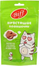Лакомство для кошек Biff Лакомство для кошек Хрустящие подушечки с паштетом из утки, 60 г
