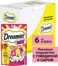 Лакомство для кошек Dreamies лакомые подушечки (Говядина и сыр, 60 г.)