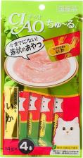 Лакомство для кошек Inaba ЧАО ЧУРУ Лакомство для кошек пюре, куриное филе, кальмар, 4х14 г
