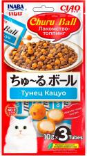 Лакомство для кошек Inaba лакомство-топпинг для кошек CIAO CHURU Ball Тунец Кацуо (10г * 3 шт)