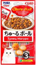Лакомство для кошек Inaba лакомство-топпинг для кошек CIAO CHURU Ball Тунец Магуро (10г * 3 шт)