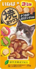 Лакомство для кошек Inaba Yakimiksu лакомство запеченное для взрослых кошек, ассорти с кацуобуси, морским гребешком и кальмаром - 25 г супер премиум для взрослых с морским