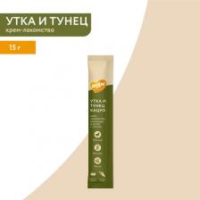 Лакомство для кошек Мнямс Лакомство для кошек Крем-лакомство с уткой и тунцом Кацуо, 15 г