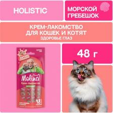 Лакомство для кошек Molina Крем-лакомство для кошек и котят морской гребешок, 48 г