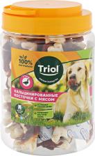 Лакомство для собак Triol Лакомство для собак, кальцинированные косточки с уткой, 85-90шт, 450г