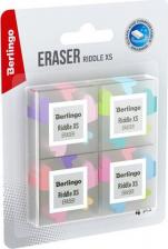 Ластик Berlingo Ластик "Riddle XS", 4шт., прямоугольный, 34*34*14мм, блистер