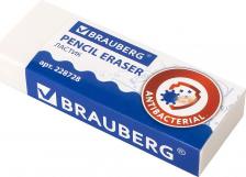 Ластик Brauberg Ластик "АНТИБАКТЕРИАЛЬНЫЙ", 58х22х12 мм, белый, держатель, 228728