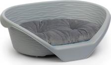 Лежак Альтернатива Лежак пластиковый с подушкой для кошек и собак, 20.5x60.5x41.5, серый