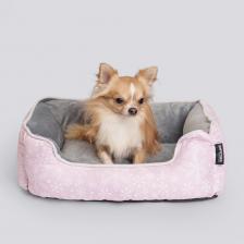 Лежак Petmax Лежак для кошек и собак Снежинка, 50х40х15 см, розовый