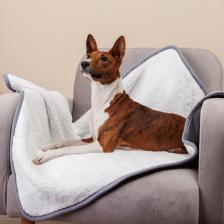 Лежак Petmax Плед двусторонний для собак и кошек, 80х100 см, серый