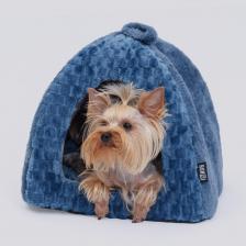 Лежак Rurri Дом для кошек и собак мелких пород, 35х35х30 см, синий