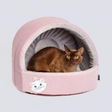 Лежак Rurri Дом Эстрада Кити 44х40х38, розово-серый