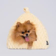 Лежак Rurri Дом Софт для собак и кошек, 35х35х30 см, желтый