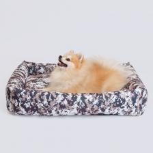 Лежак Rurri Лежак для собак и кошек Пиксель, 70х50х17 см, коричневый