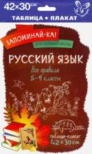 Литература Книга Русский Язык, все правила 5-9 классы, Запоминай-Ка!
