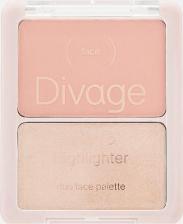 Макияж Divage Палетка для лица Blush & Highlighter Duo Face т.01 Коралловый-золотистый 8 г