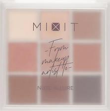 Макияж Mixit Палетка теней для век Nude Allure, 9 оттенков. Профессиональная декоративная косметика для макияжа глаз MAKE UP