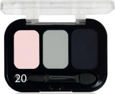 Макияж Parisa Тени для век Е-403 трехцветные, № 20 Матовый розовый-серый-черный, 10 г