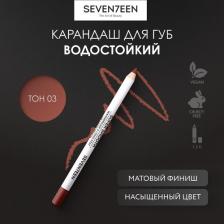 Макияж Seventeen Водостойкий карандаш для губ с витамином Е 5201641689523