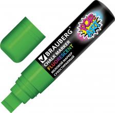 Маркер Brauberg Маркер меловой "POP-ART", сухостираемый, для гладких поверхностей, 15 мм, ЗЕЛЕНЫЙ, 151542