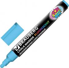 Маркер Brauberg Маркер меловой "POP-ART", сухостираемый, для гладких поверхностей, 5 мм, ГОЛУБОЙ, 151533