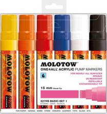Маркер Molotow Набор акриловых маркеров One4all 627HS Basic Set I 15мм 6 штук