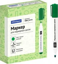 Маркер OfficeSpace Маркер для белых досок зеленый, пулевидный, 3мм, 324652