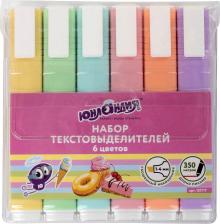 Маркер Юнландия Набор текстовыделителей 6 шт., "COLORSTAR PASTEL", линия 1-4 мм, 151717