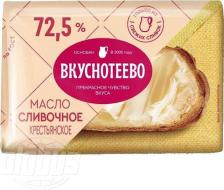 Масло/маргарин Вкуснотеево Сливочное масло Крестьянское 72,5% 180 г