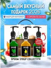 Мед/варенье Spoom Набор сиропов для коктейлей Тархун, Груша, Мята 3 шт по 250 мл + 3 дозатора