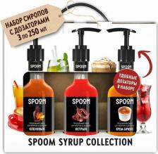 Мед/варенье Spoom Набор сиропов Кленовый, Острый, Крем-брюле, 3 шт по 250 мл + 3 дозатора
