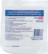 Мед.аксессуар Evers-Life Angel / Ангел - салфетки сорбционные, марлевые, стерильные, 8 сл., 5x5 см, 10 шт