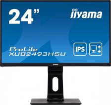 Монитор Iiyama XUB2493HSU-B1 [23.8", 1920 x 1080, IPS, 75 Гц, 4 мс, 250 кд/м2, HDMI, DisplayPort, VGA, DVI]
