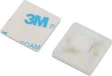 Монтажная площадка Эра NO-225-307 Площадка самоклеящаяся NO-225-307 20х20 мм белая под хомуты шириной до 4.8 мм 10 шт, цена за 1 шт