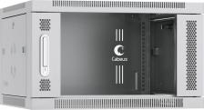 Монтажный шкаф Cabeus SH-05F-6U60/60 Шкаф телекоммуникационный настенный 19" 6U 600x600x368mm дверь стекло, цвет серый