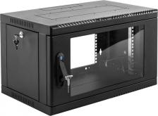 Монтажный шкаф ЦМО Шкаф телекоммуникационный настенный сварной 6U съёмные стенки, дверь стекло, чёрный [ШРН-6.350-9005]