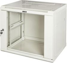 Монтажный шкаф TWT Шкаф коммутационный LanMaster TWT-CBWPG-9U-6X4-GY настенный, стеклянная передняя дверь, 9U, 600x400 мм